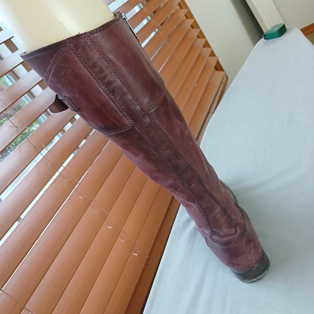 SINGLE LEFT FOOT ONLY Frye Molly Button Tall Boot 10B brown leather zip 1" heel - Picture 5 of 16